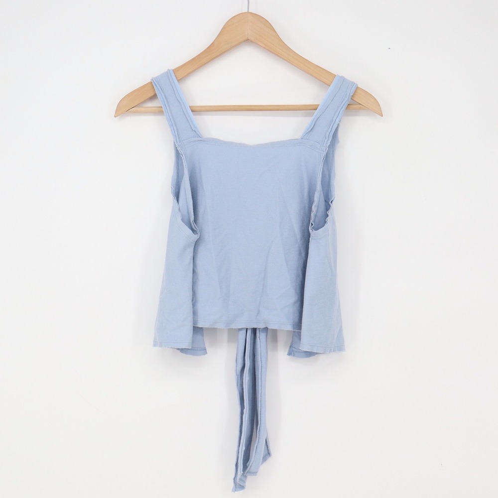 Odin & Ivy Tank Top Womens S 80314 Light Blue Open Back Tie Crop Excellent